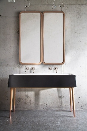 A Cocktail Bar That Evokes The 1960s Jet Set | Co.Design: business + innovation + design #industrial #sink #interior #concrete #mirror