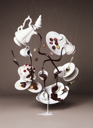 Colossal | An art and design blog. #gravity #white #food #photography #concept #magic #fashion #chocolat