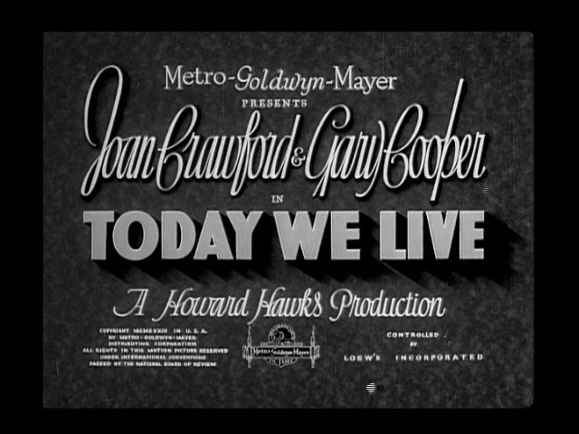 Today We Live Title Card #movie #lettering #white #title #card #black #vintage #and
