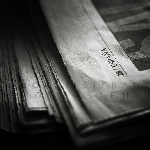 I will (no man's land) | Flickr: Intercambio de fotos #white #spain #newspaper #black #minimalism #jordi #esteban #photography #and