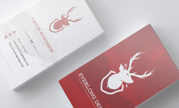 Everlong Design business cards #deer #business #branding #card #stag #identity