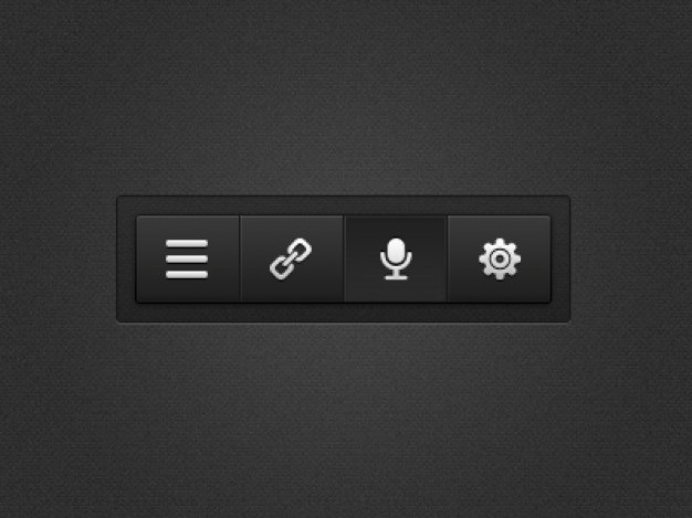 Black menu with settings buttons Free Psd. See more inspiration related to Menu, Button, Black, Buttons, Psd, Material, Up, Interface, Voice, Settings, Set, Push, Horizontal, Four, Push button, Set up and Psd material on Freepik.