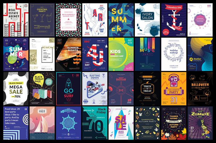 130 in 1 Poster & Flyer Design Templates Bundle on Behance