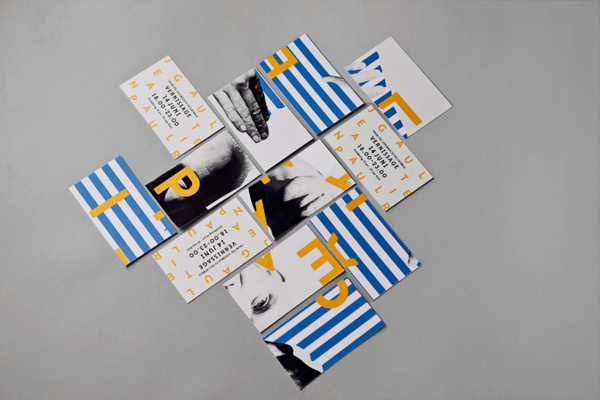 Amanda Berglund Â |Â Â http://amandaberglund.com"A poster for a Jean Paul Gaultier exhibit from which vernissage cards can be pulled off. #illustration #branding #typography