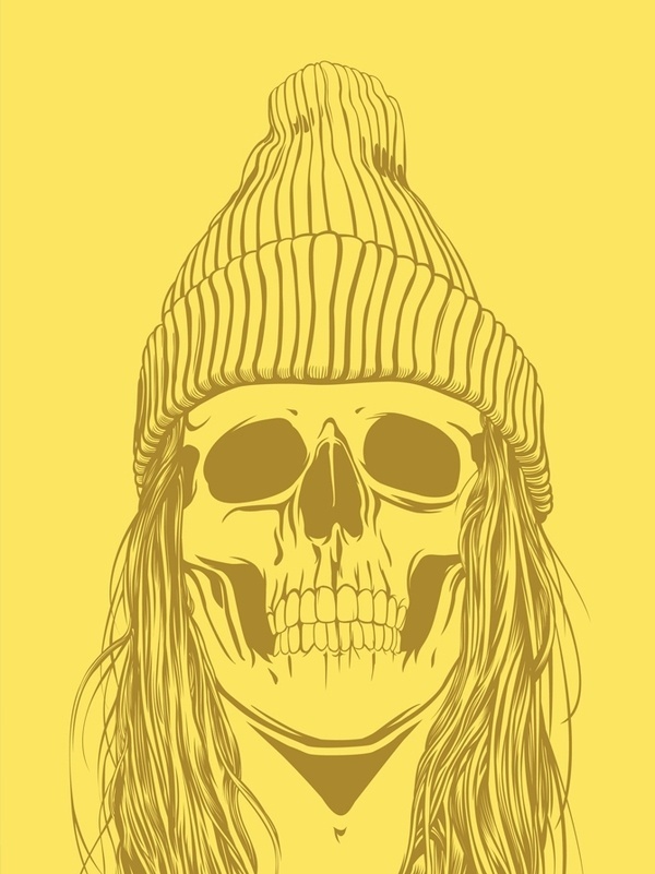Skull Girls (pt.1) on the Behance Network #illustration #yellow #skull