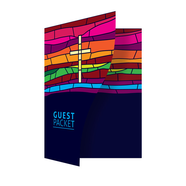 Stained Glass Church Guest Packet Folder Template #church #illustrator #glass #template #ai #christian #stained #folder