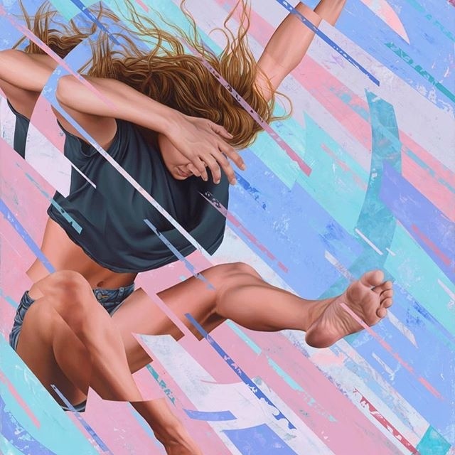 'Floodwater' 60x80cm (23x31inches) Oil and acrylic on panel -- One of four paintings I'm showing at the LAX/DTW Detroit Hustle ll show tonig