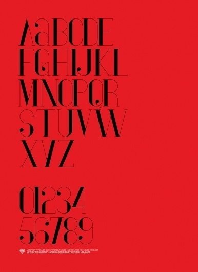 Typography inspiration example #75: Vironica Typeface on Typography Served #red #typeface #poster #typography