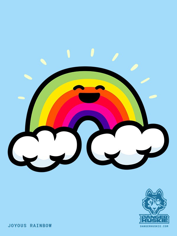 Rainbows bringing joy to the blue sky around them! #rainbow #storm #happy #vector #illustration #illustration #cute #happy #joy