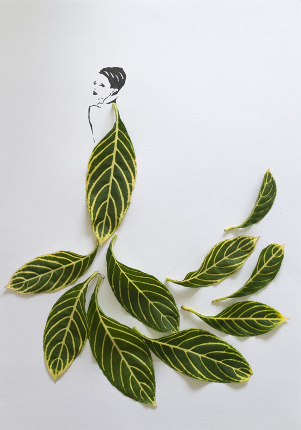Fashion in Leaves7 #illustration #nature
