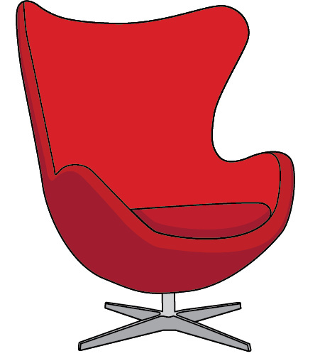 Arne Jacobsen - Egg Chair - #illustration #interiordesign
