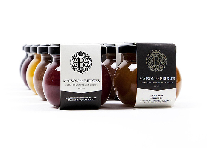 Maison de Bruges - Logo, branding & packaging by www.chilli.be #jam #branding #bottle #packaging #food #glass #handmade #logo