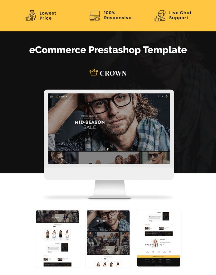 #Crown #Fashion #Apparels Store - #Prestashop #Responsive #Theme | #TemplateTrip #eCommerce #Website #Template