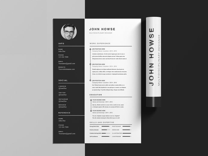Free Clean CV Template with Cover Letter
