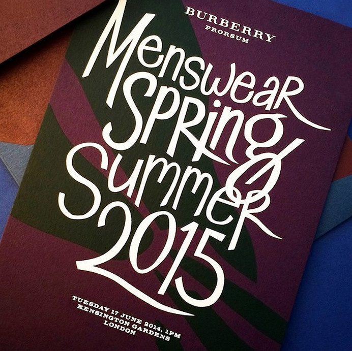 Burberry's Script Typeface Livens Up Their SS15 Collection #fashion #invite #lettering #script