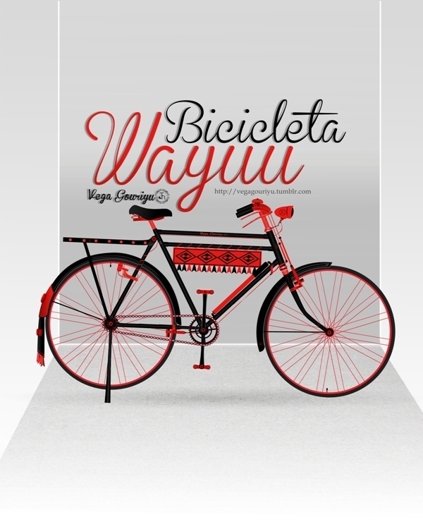 Bicicleta Wayuu Diseño de Armando Valbuena... | #red #bicycle #cycle #design #illustration #wayuu