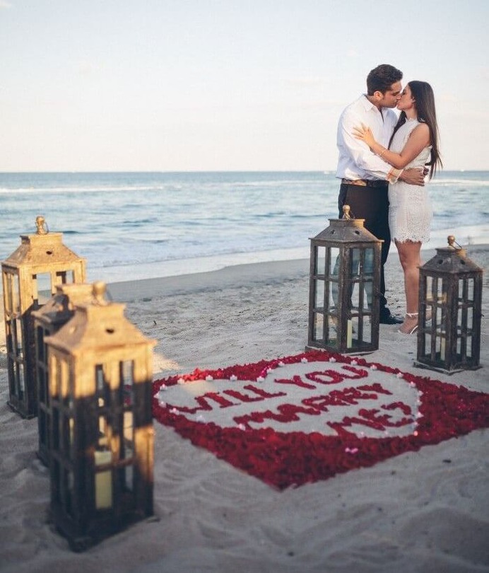 Propose on the beach