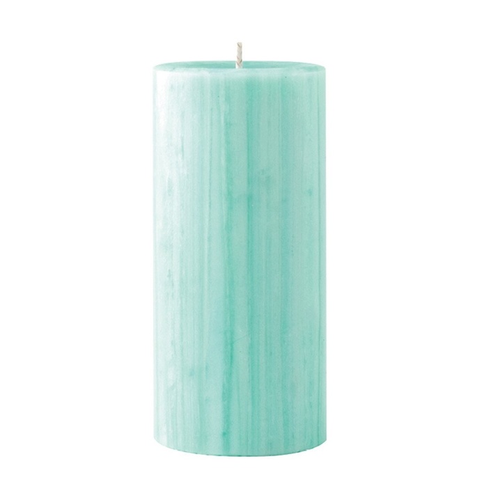 Marbled Pillar Gooseberry & Peach Scented Candle, 15 x 7 cm