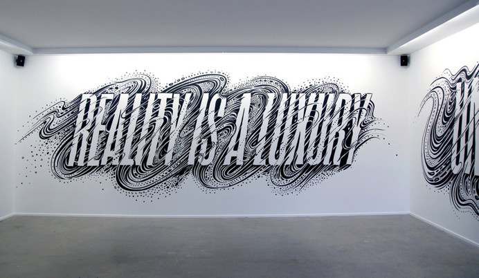 Gemma O Brien — The Jacky Winter Group #lettering #white #mural #reality #hand-drawn #black #wall #type