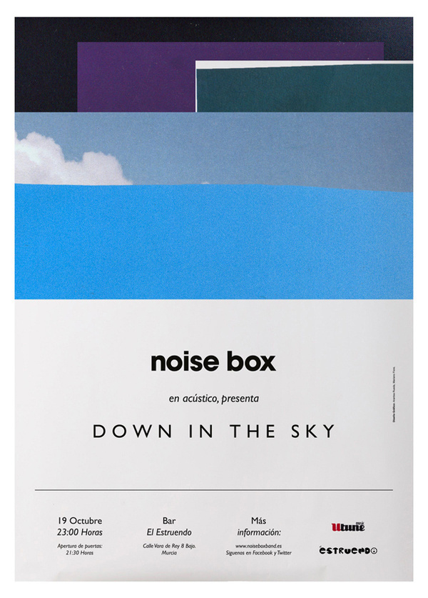 Noise Box #white #sky #design #poster #music #type #collage #blue