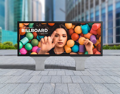 Free City Advertisement Billboard Mockup
