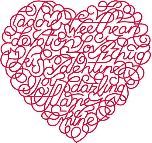 Valentines day #heart #type #lettering #holiday
