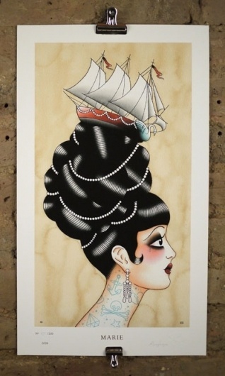 Nelly Duff • gallery & shop • angelique houtkamp • marie #marie #sailor #illustration #ship #vintage