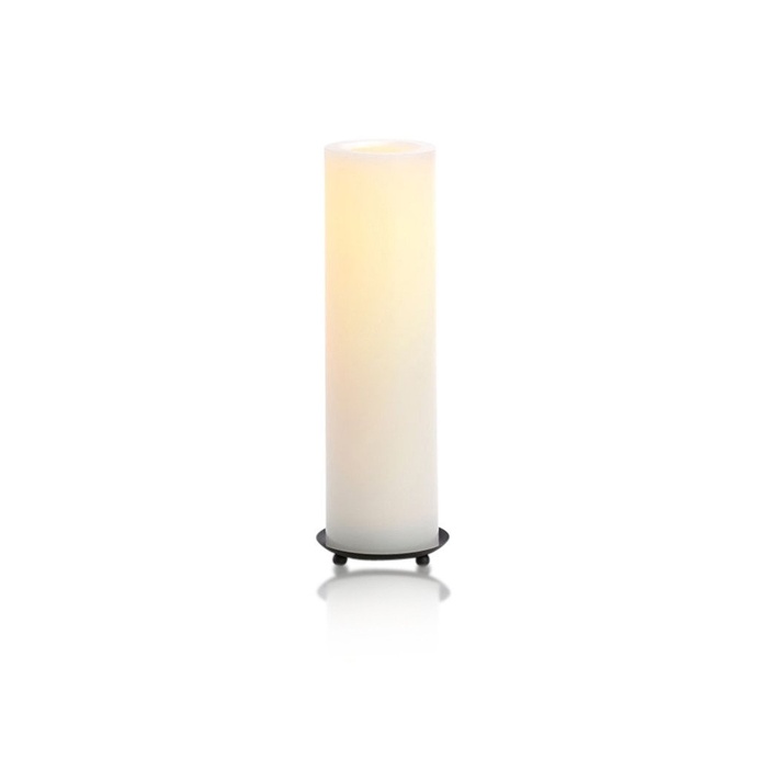 White Round Wax LED Flameless Pillar Candle 30cm x 8cm