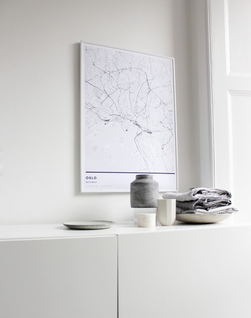 Minimal Oslo Map print