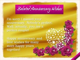 Belated Anniversary Wishes