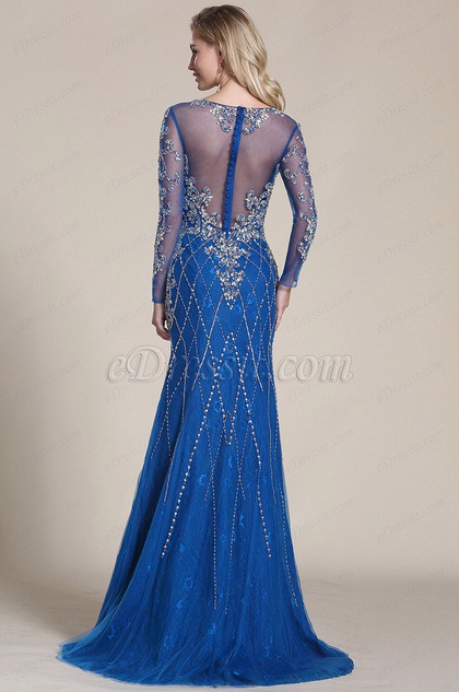 eDressit Sparkling Blue Beaded Prom Dress Formal Gown (C36152705)