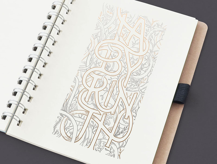 #typeface #lettering #illustration #forest #labyrinth #maze by Magic Suitcase