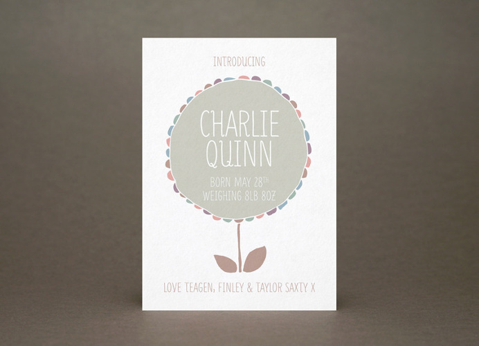 Illustrated baby announcement card #illustration #card #handrawn