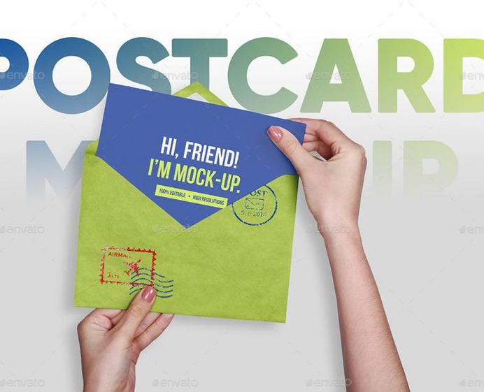 Postcard PSD mockup Template