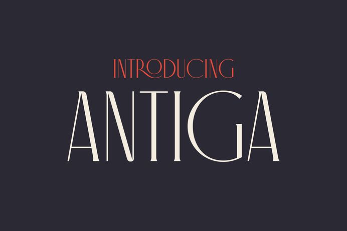 Antiga Typeface #typography #typeface #font #display #artnouveau #ligatures #title #elegant #serif #roman