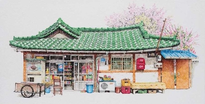 Me Kyeoung Lee Spends 20 Years Sketching South Korean Convenience Stores