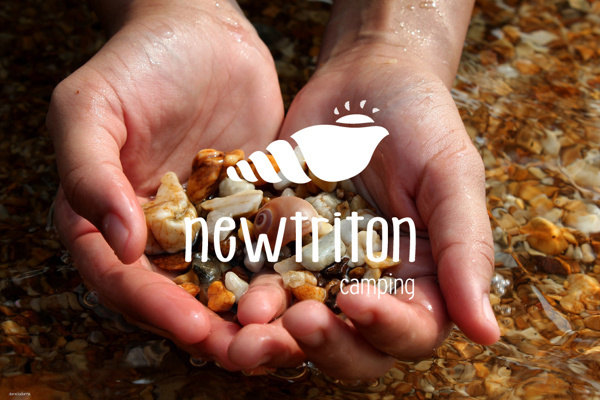 New Triton camping on Behance #sun #camping #cell #sea #summer #logo #waves
