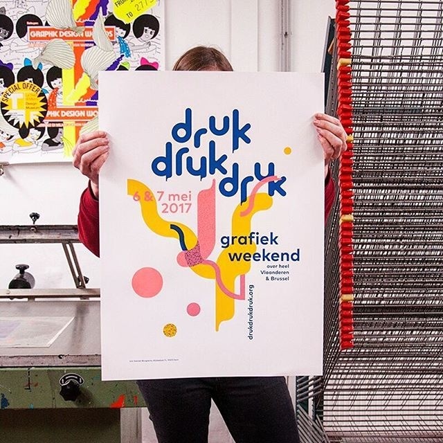 We designed and printed this poster for the graphic festival #drukdrukdruk organised by @kunstwerkt 6th & 7th of May all over Flanders and B