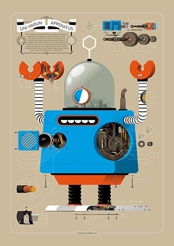 FFFFOUND! | Robots! on the Behance Network #inspiration #illustration #design #robots