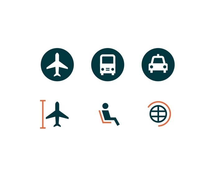 Romualdo Faura / Air Europa magazine #pictogram #icon #picto #plane #symbol #airport