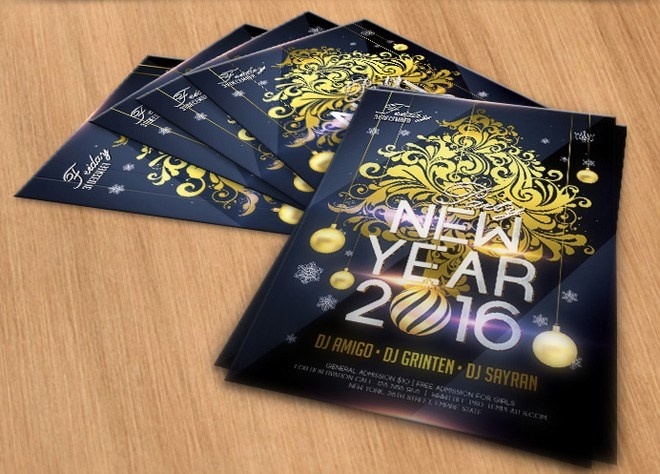 Free New Year Flyer Template for 2016