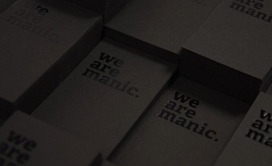 Manic Namecards 2011 on the Behance Network #hotstamp #silkscreen #black #namecards #manic