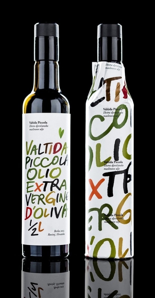Valtida Piccola #lettering #oil #bottle #packaging #label #olive #type #hand #typography