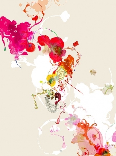 Hee K. Chun #abstract #red #print #details #art #stains