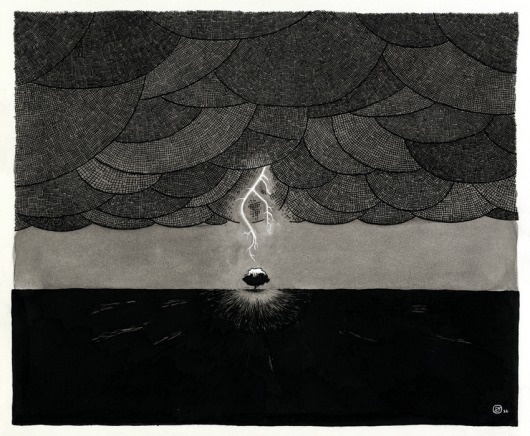 THE DHARBMART — PRINT :: The Glory Of God #tree #harbin #of #glory #dharbin #illustration #lightning #dustin #god