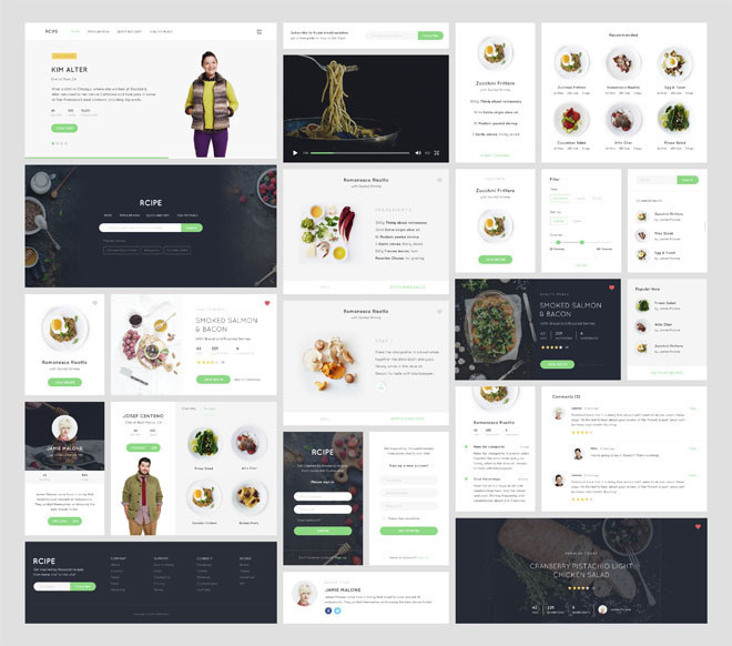 Rcipe : Food UI kit (Sketch)