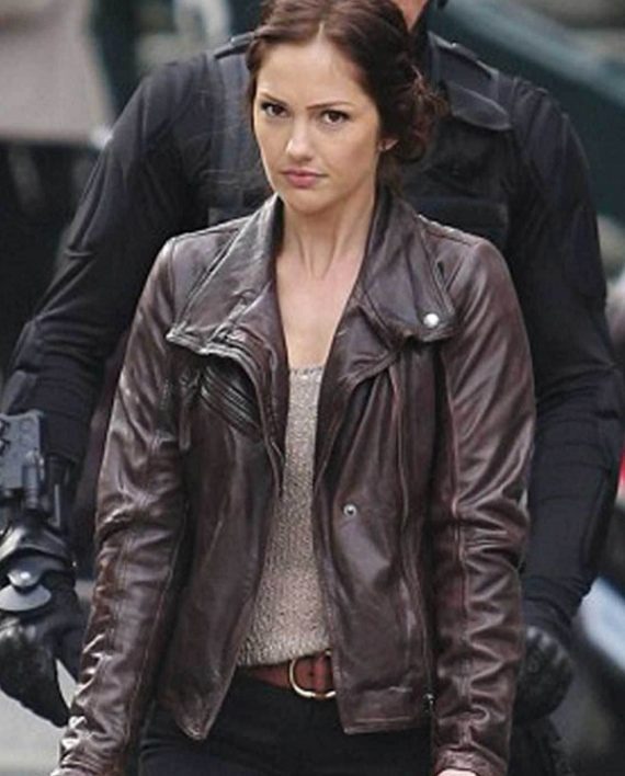 Minka Kelly Almost Human Leather Jacket (5)