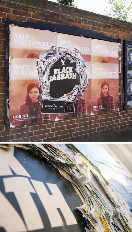 Designersgotoheaven.com Cool outdoor advertising for Black Sabbath, Legends Return by AndreasÂ Rasmussen. #advertising #peal back