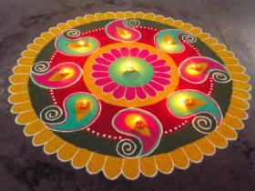 Diya Rangoli Diya Rangoli Designs Of Rangoli For Diwali
