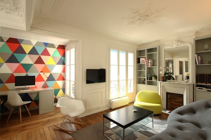 Colorful Apartment Design in the Chic 7th District of Paris Read more: http://freshome.com/#ixzz38KIwXPYU
